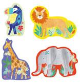 Floss & Rock Jungle - puzzels - 11 x 15 cm - 4 stuks