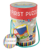 Floss & Rock Bouw - puzzels - 11 x 15 cm - 4 stuks