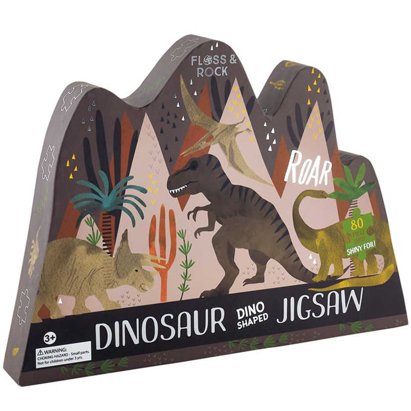 Floss & Rock Dinosaurus - puzzel - 80 stukjes - 35 x 55 cm - Multi