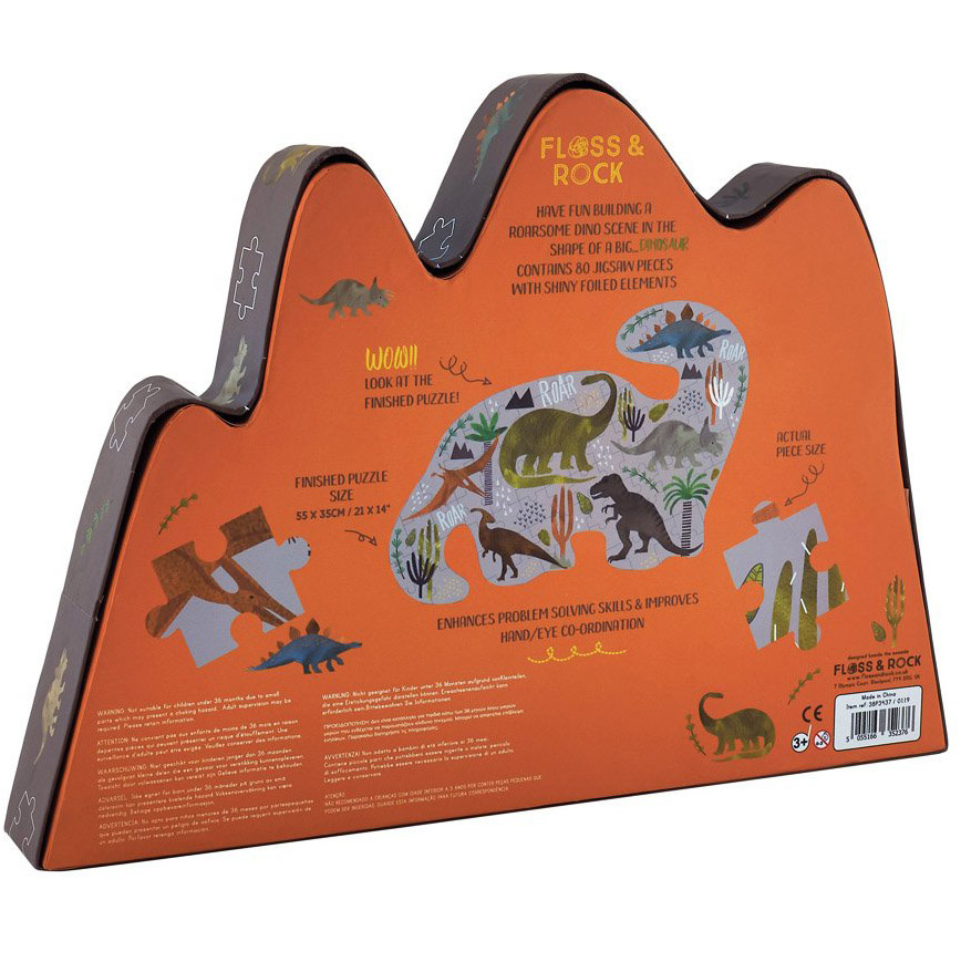 Floss & Rock Dinosaur - puzzle - 80 pieces - 35 x 55 cm - Multi