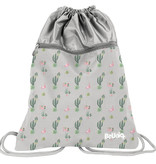 BeUniq Cactus and flamingo gymbag - 47 x 37 cm - Gray