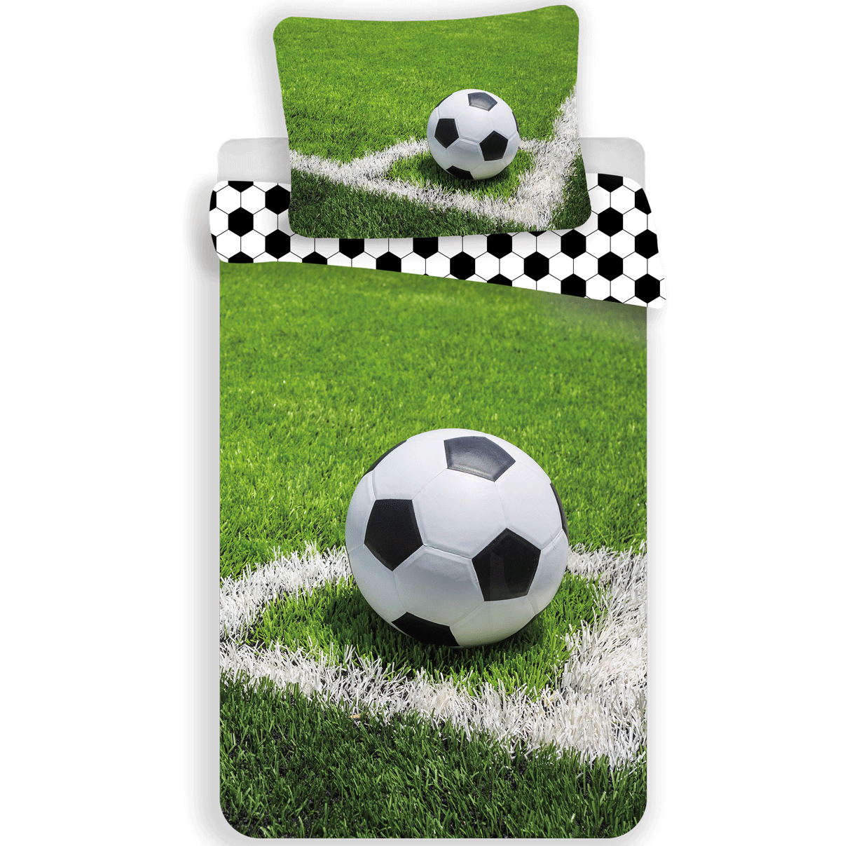 Voetbal Dekbedovertrek Corner - Eenpersoons - 140  x 200 cm - Groen
