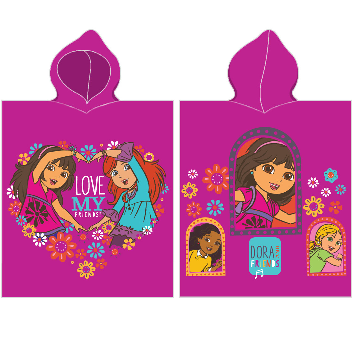 Dora Love my friends - poncho - 50 x 115 cm - Multi