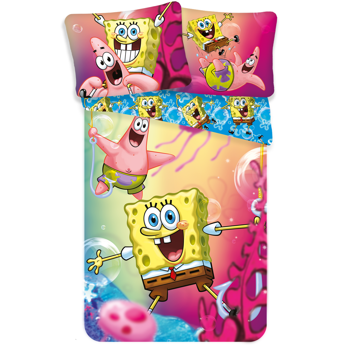 SpongeBob Dekbedovertrek Fun - Eenpersoons - 140  x 200 cm - Multi