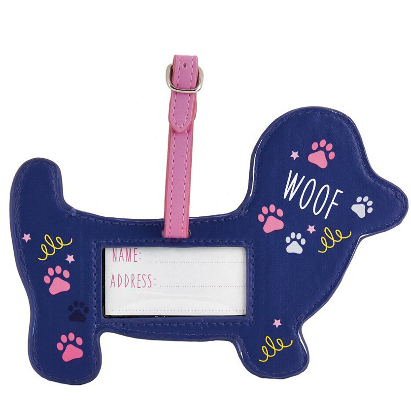 Floss & Rock Luggage Label Dog - 15 x 10 cm - With Name Tag