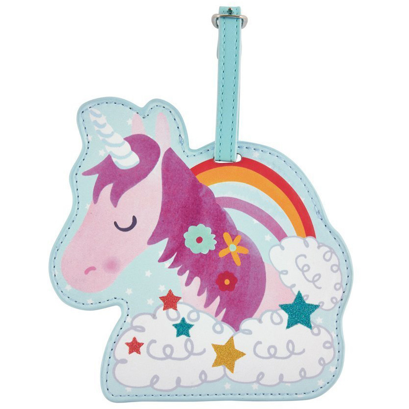 Floss & Rock Luggage Label Unicorn - 12.5 x 12.5 cm - With name tag