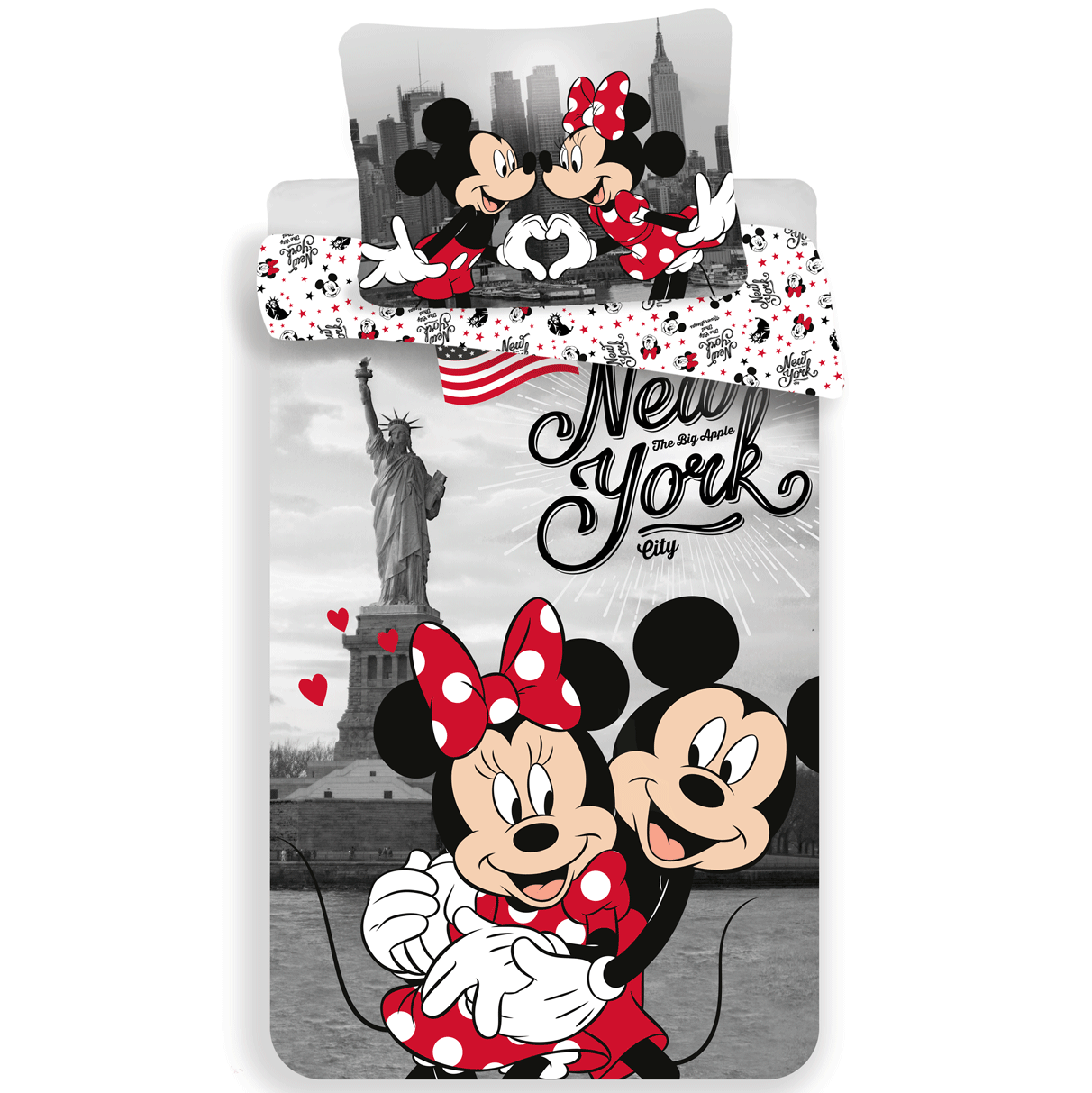 Disney Minnie Mouse Dekbedovertrek New York - Eenpersoons - 140  x 200 cm - Multi