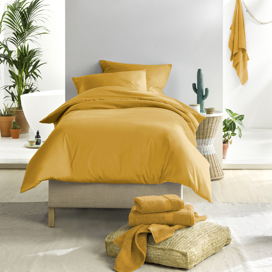 De Witte Lietaer Duvet cover Cotton Satin Olivia - Single - 140 x 200/220 cm - Yellow