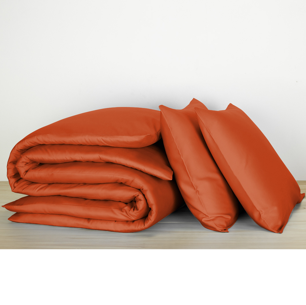 De Witte Lietaer Duvet cover Cotton Satin Olivia - Double - 200 x 200/220 cm - Orange