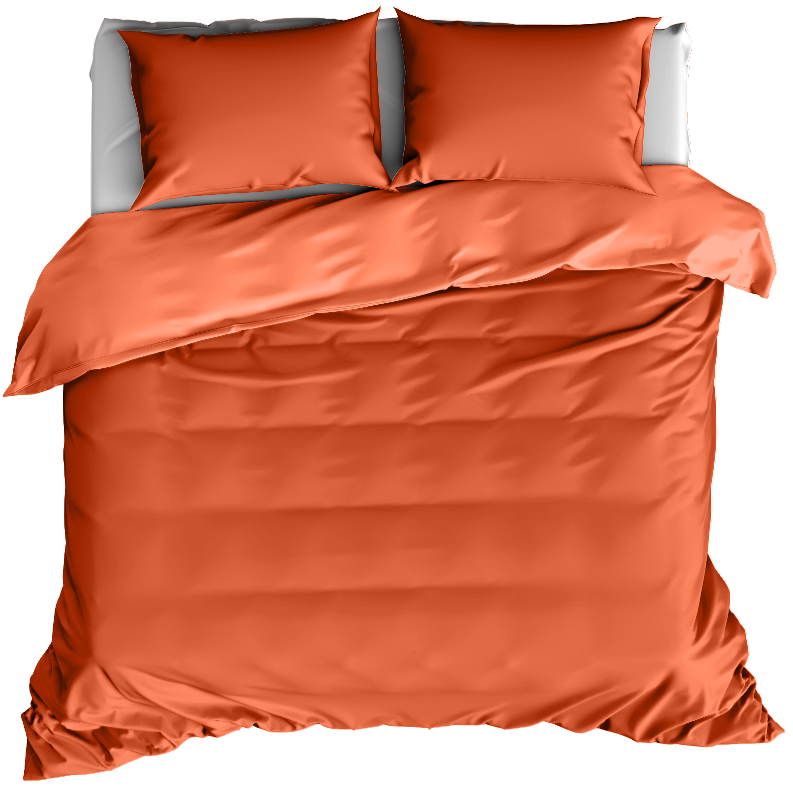 De Witte Lietaer Duvet cover Cotton Satin Olivia - Lits Jumeaux - 240 x 220 cm - Orange