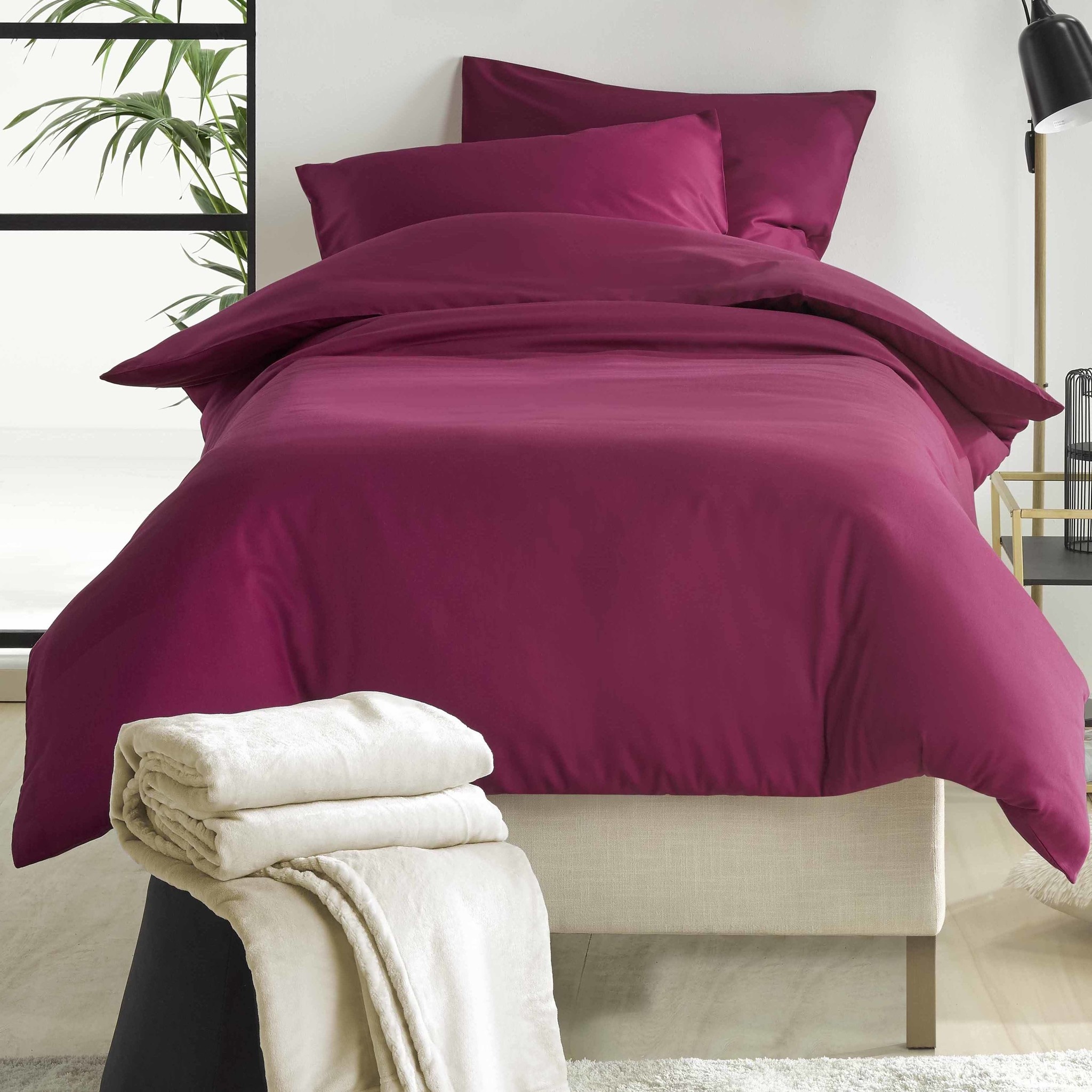 De Witte Lietaer Duvet cover Cotton Satin Olivia - Single - 140 x 200/220 cm - Red