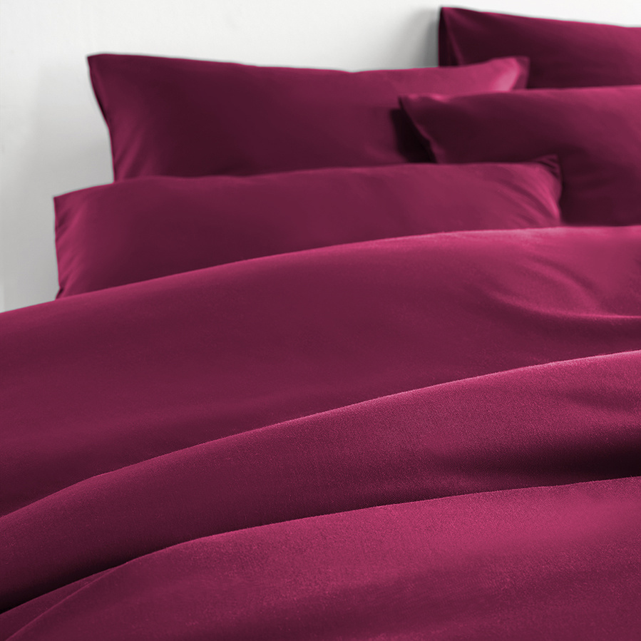 De Witte Lietaer Duvet cover Cotton Satin Olivia - Single - 140 x 200/220 cm - Red