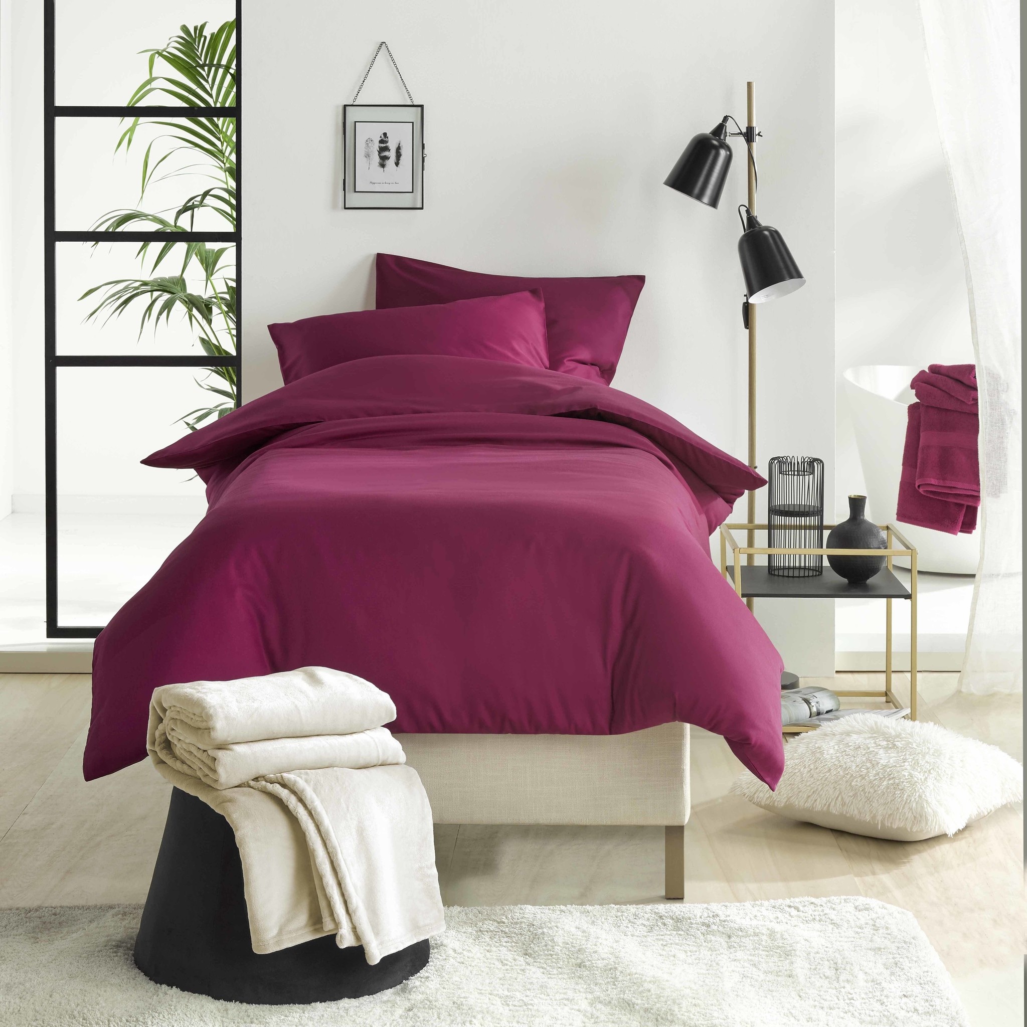 De Witte Lietaer Duvet cover Cotton Satin Olivia - Single - 140 x 200/220 cm - Red