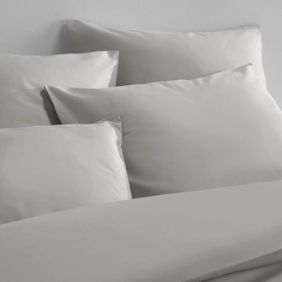 De Witte Lietaer Duvet cover Cotton Satin Olivia - Single - 140 x 200/220 cm - Gray