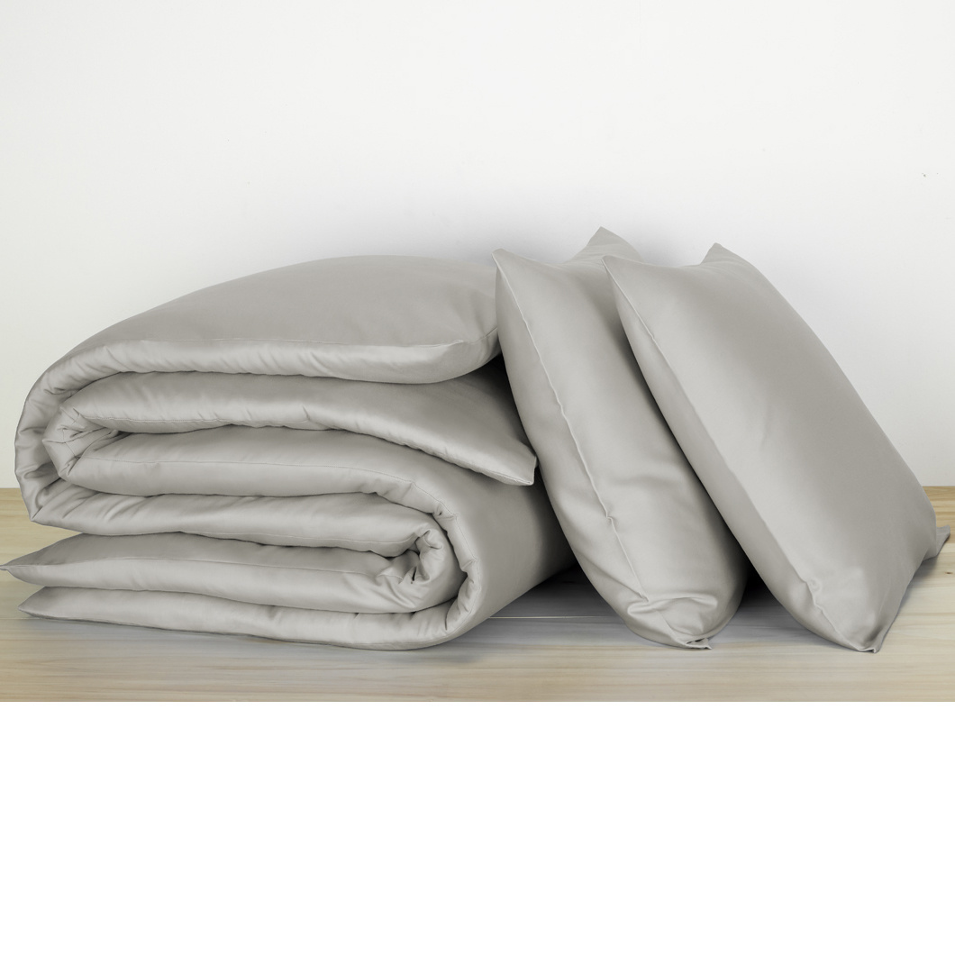 De Witte Lietaer Duvet cover Cotton Satin Olivia - Hotel size - 260 x 240 cm - Gray