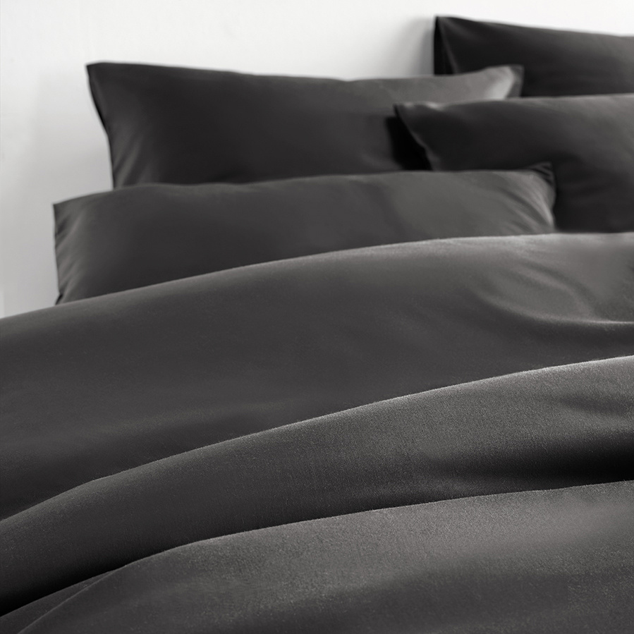 De Witte Lietaer Duvet cover Cotton Satin Olivia - Single - 140 x 200/220 cm - Gray