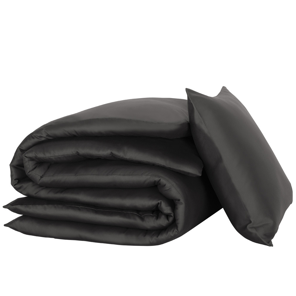 De Witte Lietaer Duvet cover Cotton Satin Olivia - Single - 140 x 200/220 cm - Gray