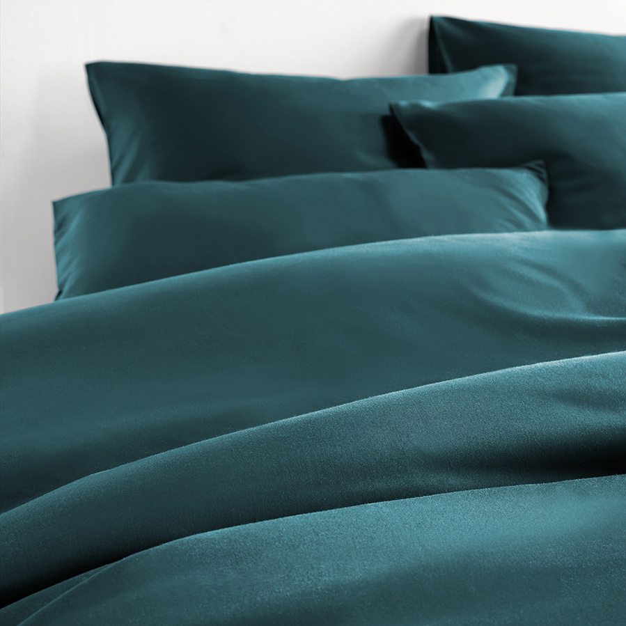 De Witte Lietaer Duvet cover Cotton Satin Olivia - Lits Jumeaux - 240 x 220 cm - Green