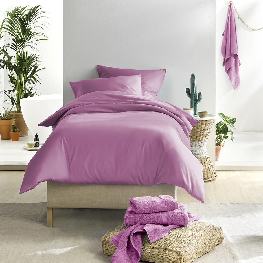 De Witte Lietaer Duvet cover Cotton Satin Olivia - Single - 140 x 200/220 cm - Pink