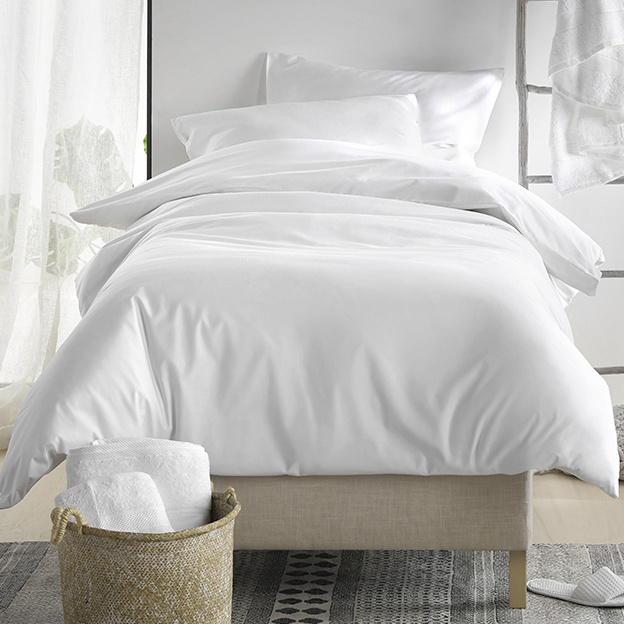 De Witte Lietaer Duvet cover Cotton Satin Olivia - Single - 140 x 200/220 cm - White