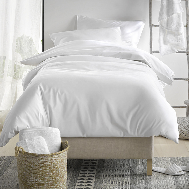 De Witte Lietaer Duvet cover Cotton Satin Olivia - Single - 140 x 200/220 cm - White