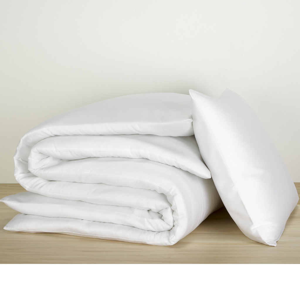 De Witte Lietaer Duvet cover Cotton Satin Olivia - Single - 140 x 200/220 cm - White