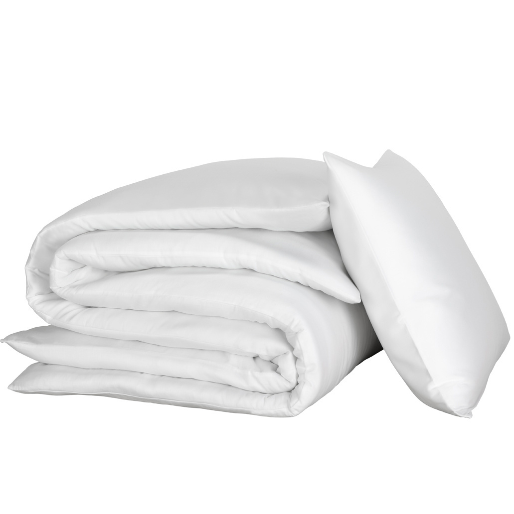 De Witte Lietaer Duvet cover Cotton Satin Olivia - Single - 140 x 200/220 cm - White