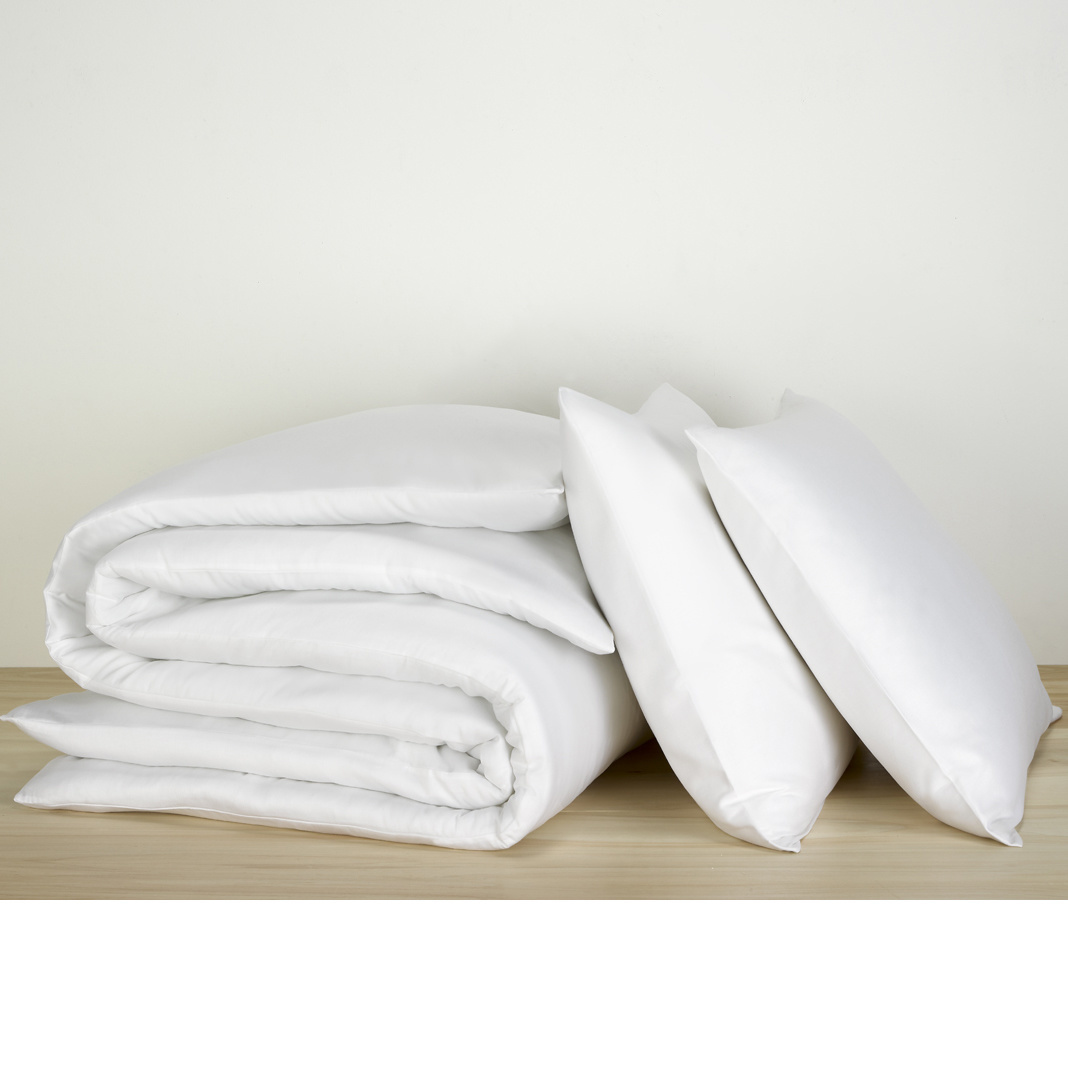 De Witte Lietaer Duvet cover Cotton Satin Olivia - Lits Jumeaux - 240 x 220 cm - White