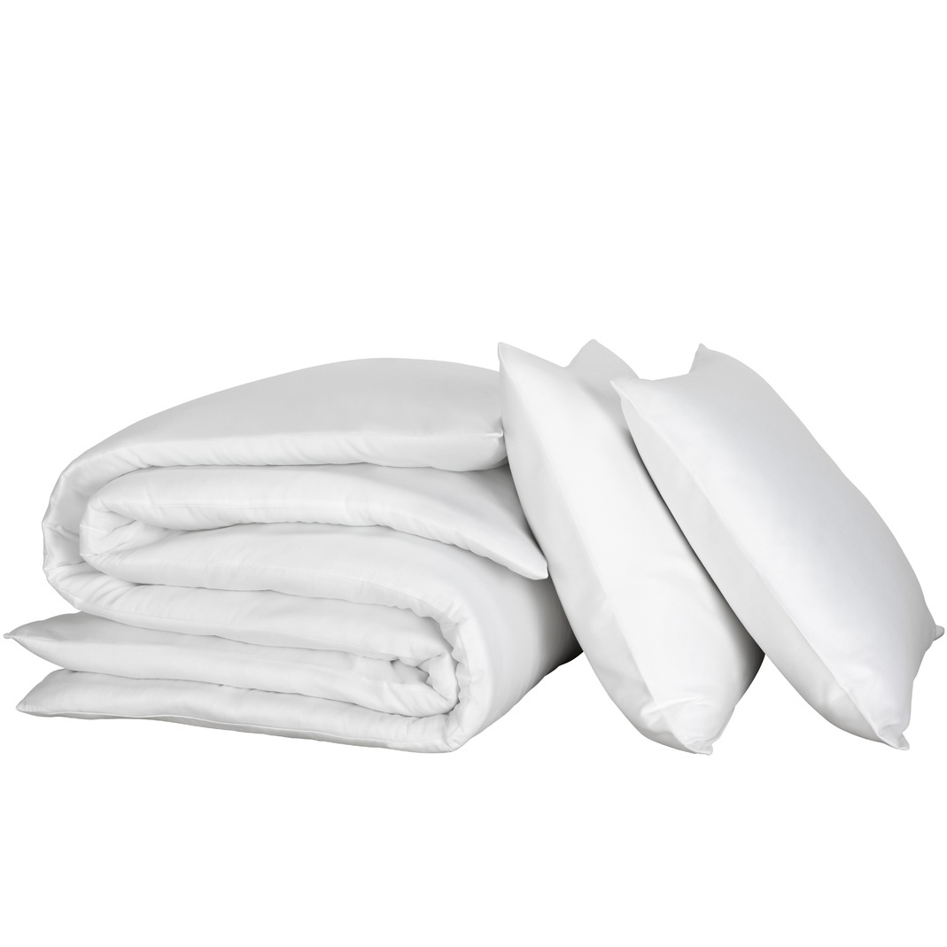 De Witte Lietaer Duvet cover Cotton Satin Olivia - Lits Jumeaux - 240 x 220 cm - White
