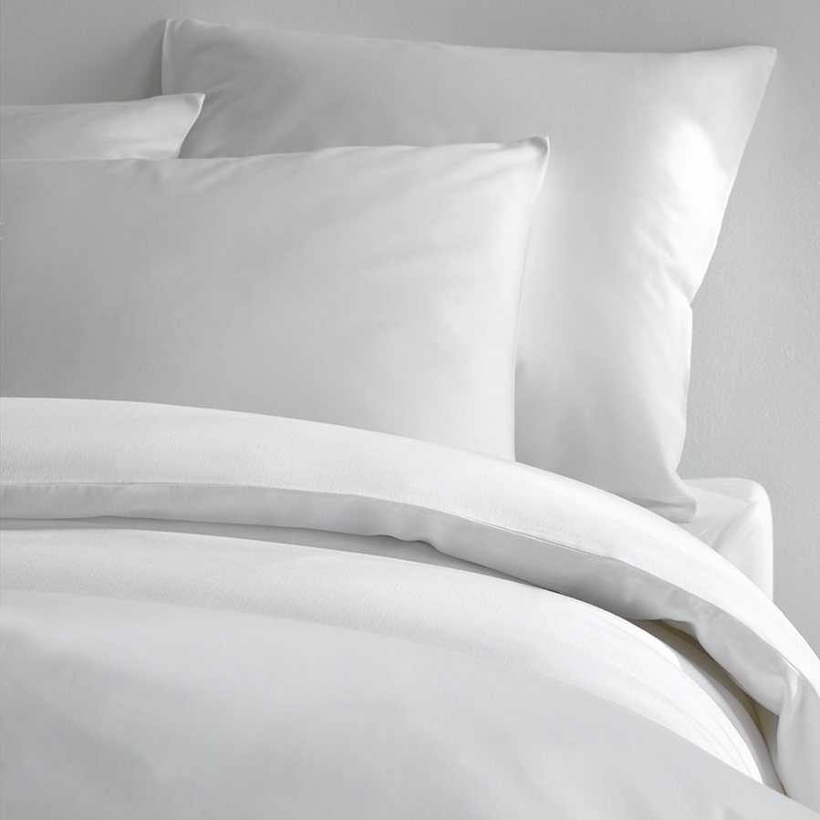 De Witte Lietaer Duvet cover Cotton Satin Olivia - Lits Jumeaux - 240 x 220 cm - White