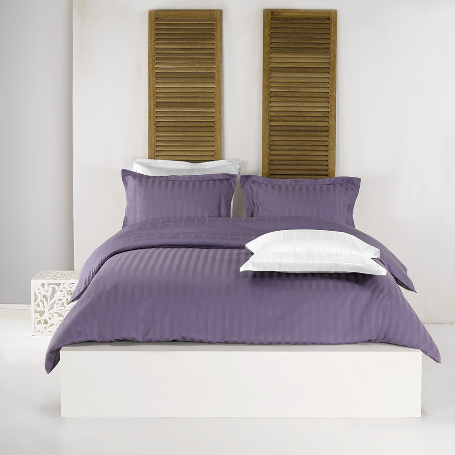 De Witte Lietaer Duvet cover Cotton Satin Zygo - Double - 200 x 220 cm - Purple