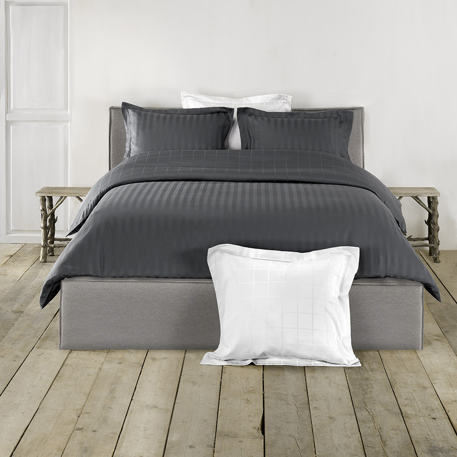 De Witte Lietaer Dekbedovertrek Katoen Satijn Zygo - Lits Jumeaux - 240 x 220 cm - Zwart