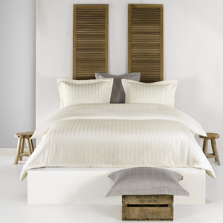 De Witte Lietaer Dekbedovertrek Katoen Satijn Zygo - Tweepersoons - 200 x 220 cm - Ivoor