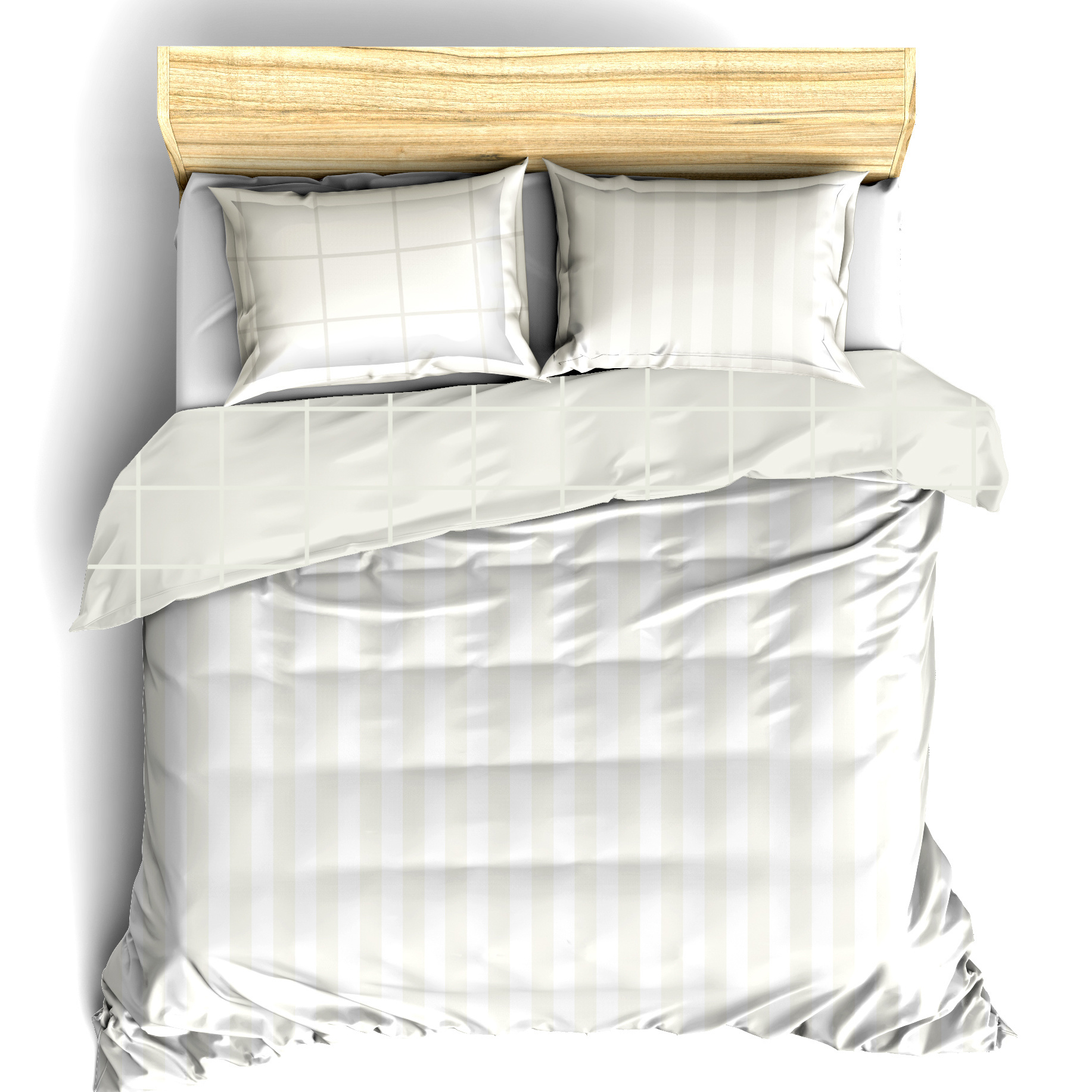 De Witte Lietaer Duvet cover Cotton Satin Zygo - Lits Jumeaux - 240 x 220 cm - Ivory