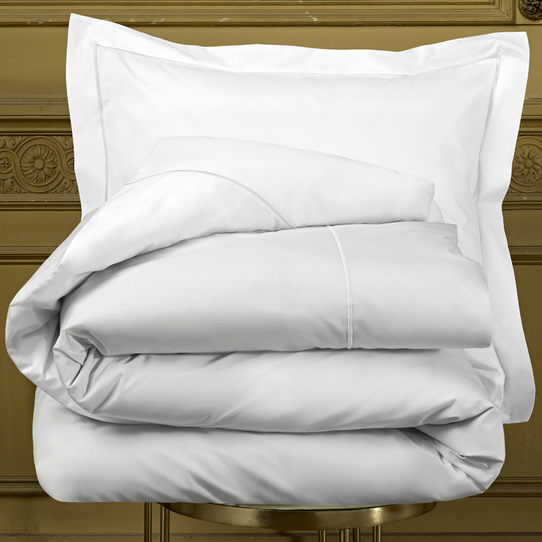 De Witte Lietaer Dekbedovertrek Katoen Perkal Bumblebee - Eenpersoons - 140 x 200 cm - Zilver