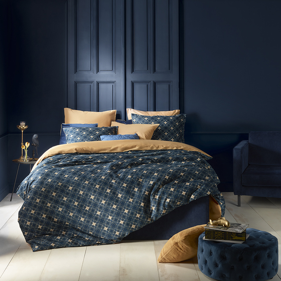De Witte Lietaer Duvet cover Cotton Satin Alice - Lits Jumeaux - 240 x 220 cm - Blue