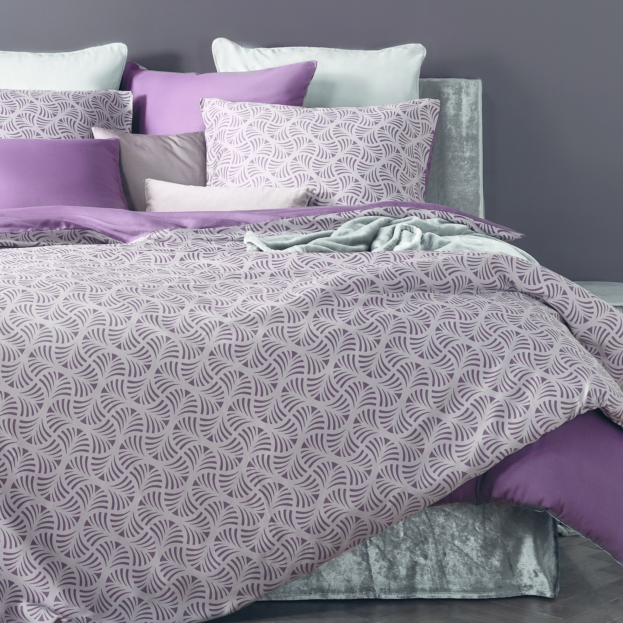 De Witte Lietaer Duvet cover Cotton Satin Flow - Single - 140 x 200/220 cm - Purple