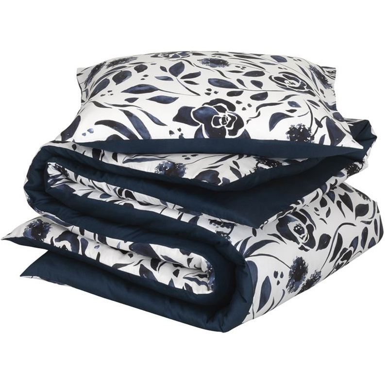 De Witte Lietaer Duvet cover Meadow 100% cotton satin Mood indigo 140x220 + 60x70