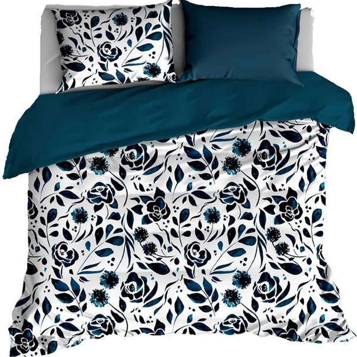 De Witte Lietaer Duvet cover Meadow 100% cotton satin Mood indigo 200x220 + 60x70 (2pcs)