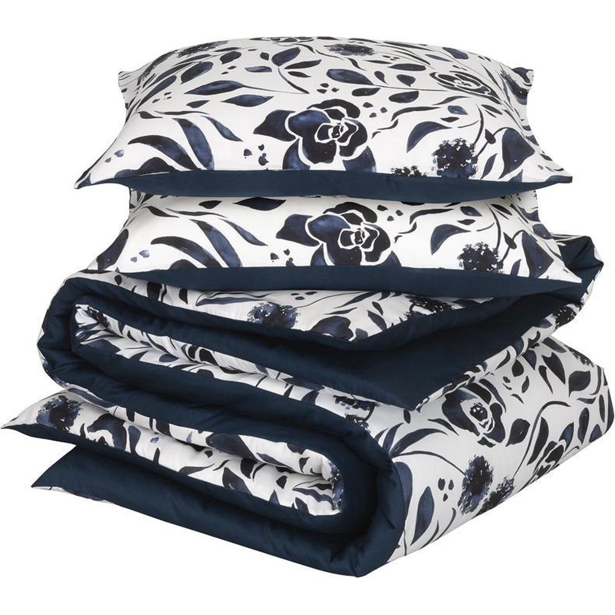 De Witte Lietaer Duvet cover Meadow 100% cotton satin Mood indigo 200x220 + 60x70 (2pcs)