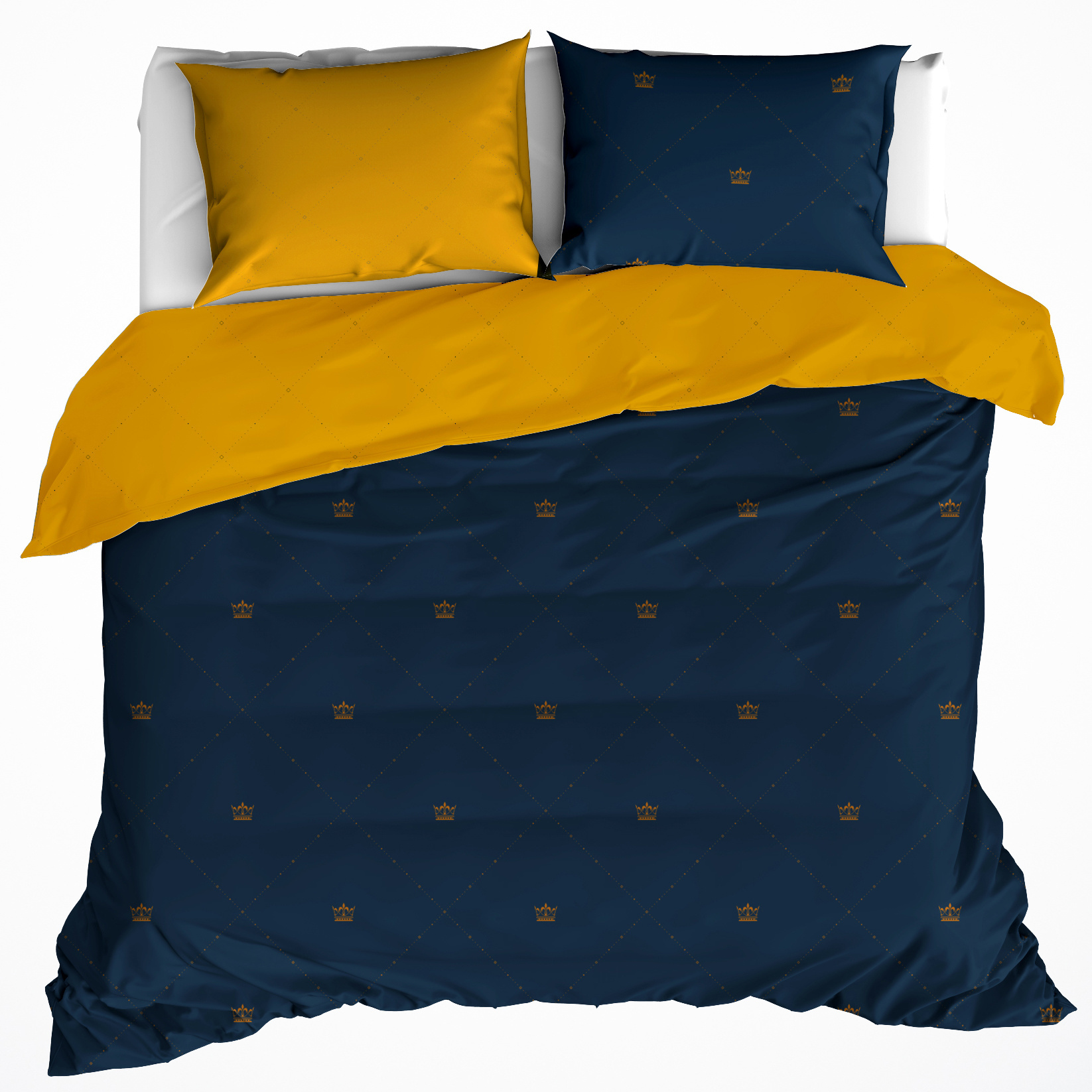 De Witte Lietaer Duvet cover Rex 100% cotton satin mood indigo 240x220 + 60x70 (2pcs)