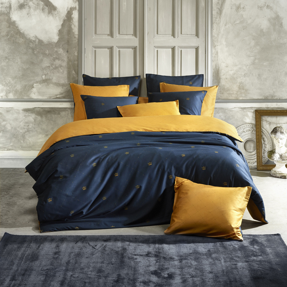 De Witte Lietaer Duvet cover Rex 100% cotton satin mood indigo 240x220 + 60x70 (2pcs)