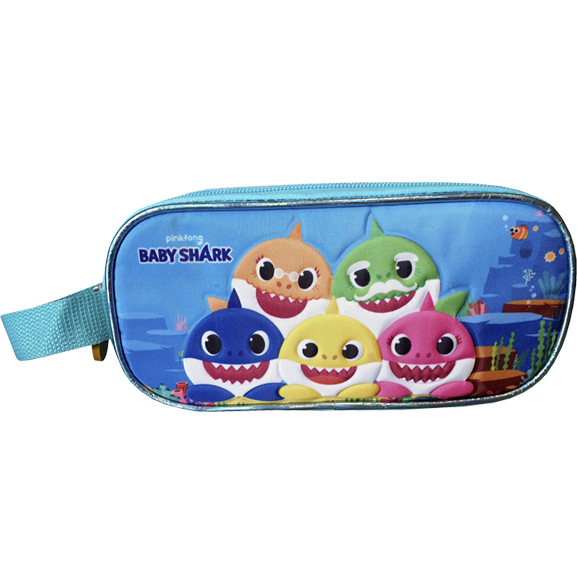 Baby Shark Pencil Case Family - 23 x 11 x 7 cm - Blue