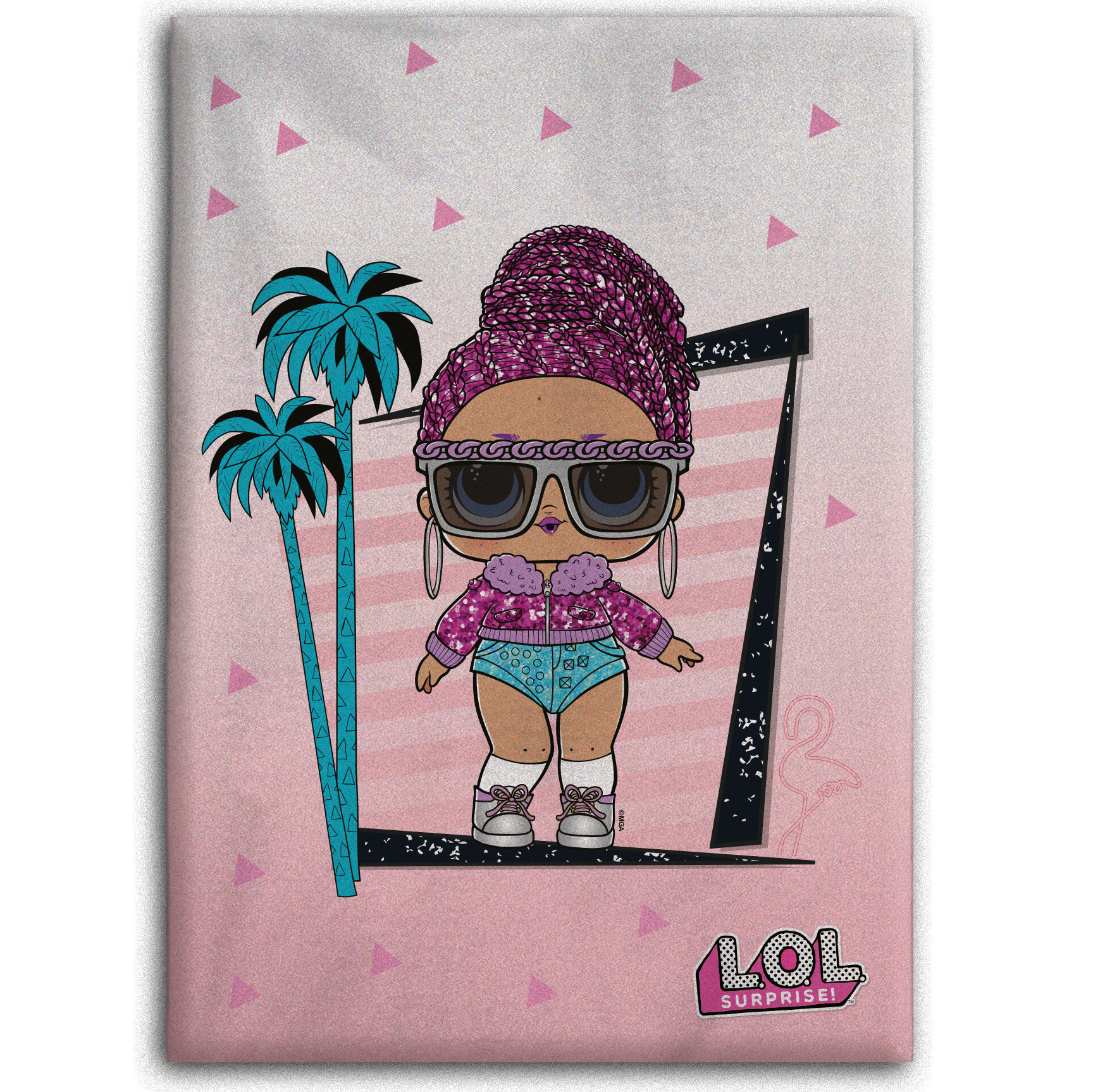 L.O.L. Surprise Fleeceplaid Palmtrees - 100 x 140 cm - Roze