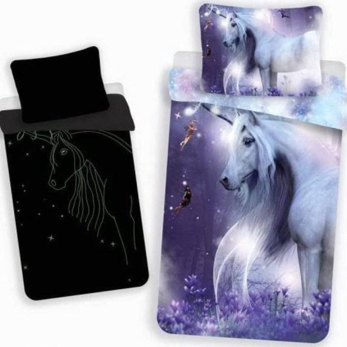 Unicorn Baby Duvet Cover Glow in the Dark - 100 x 135 cm - Purple