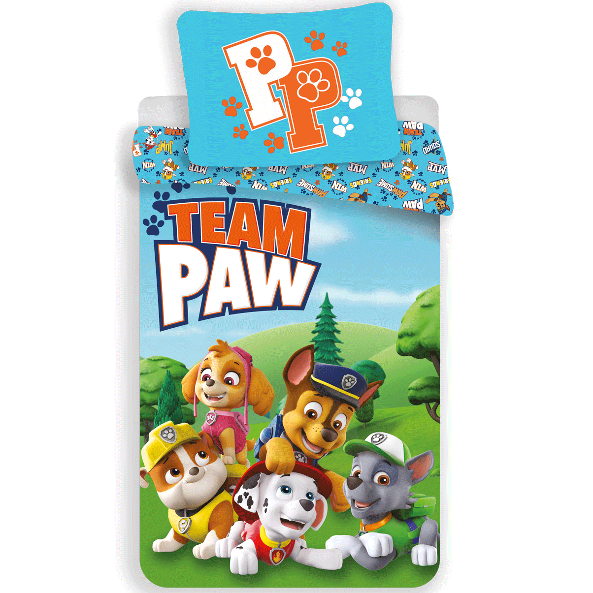 Paw Patrol Dekbedovertrek Team PAW - Eenpersoons - 140  x 200 cm - Katoen