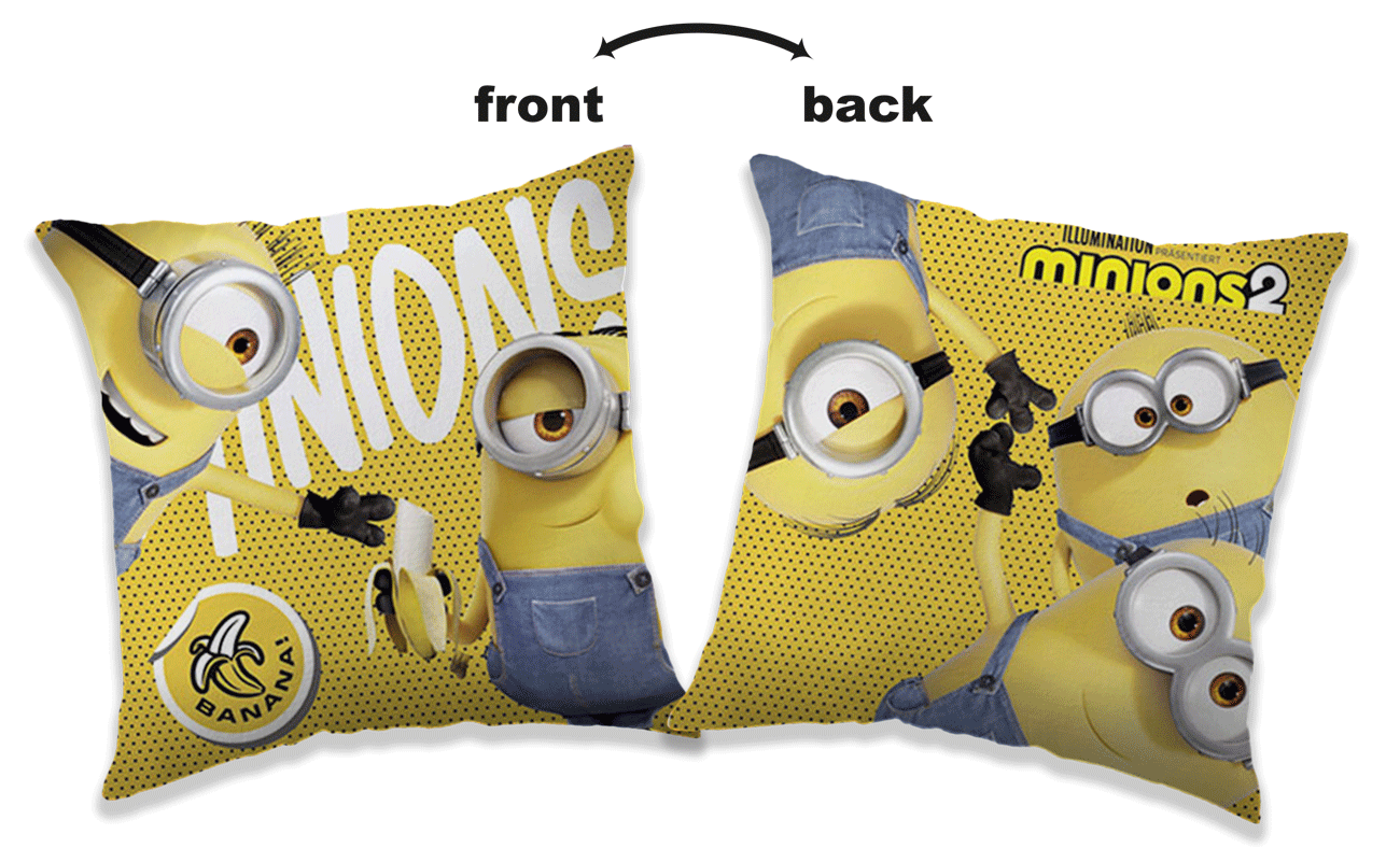 Minions 2 Bananas kussen - 40 x 40 cm - Geel