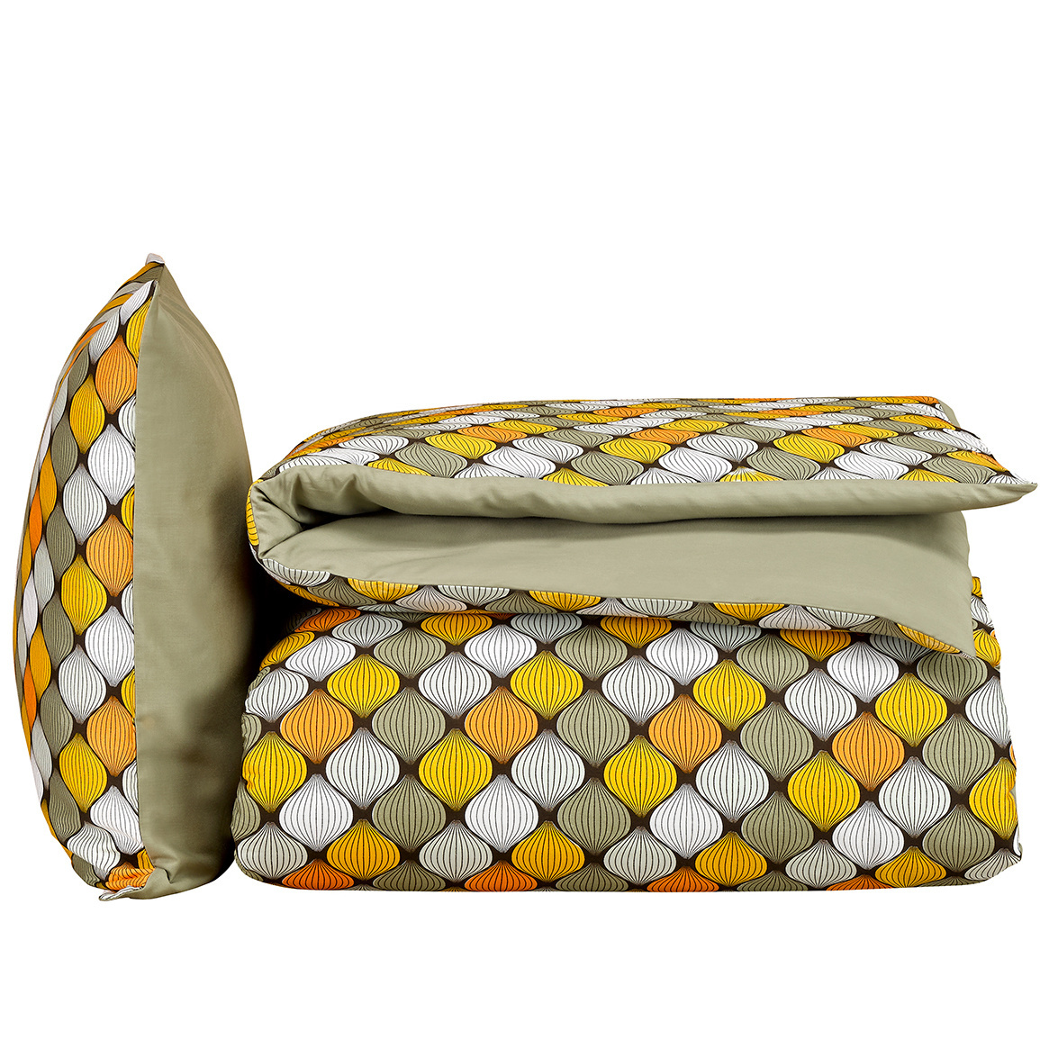 De Witte Lietaer Duvet cover Cotton Satin Almond - Single - 140 x 200/220 cm - Green