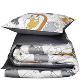 De Witte Lietaer Duvet cover Cotton Satin Anastasia - Single - 140 x 200/220 cm - Gray