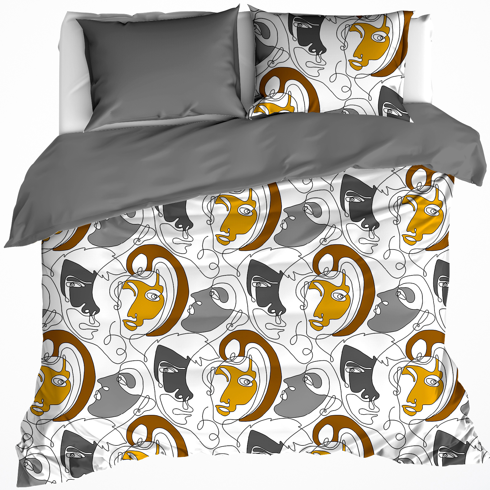 De Witte Lietaer Duvet cover Cotton Satin Anastasia - Hotel size - 260 x 240 cm - Gray